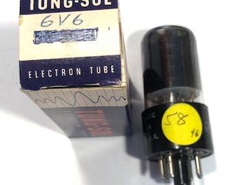 Ken-Rad Delco 6V6 Black Glass Vacuum Radio Amplifier Tube TV-7 Tested T245
