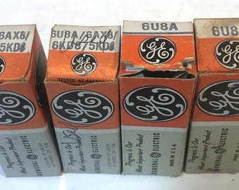 4 vintage GE 6U8A 6BQ7A elektronenversterker radio vacuümbuizen TV-7 getest S106