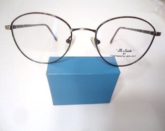 La Scala Eyeglass Frames Antique Pewter Demi Amber 49 19 140  display picture 1