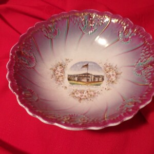 Monterey Ca. Old Custom House souvenir bowl Hand Painted Porcelain Germany?