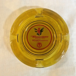 Vintage Thunderbird Red Lion Hotel Casino Glass Ashtray Trinket Dish Lot 208