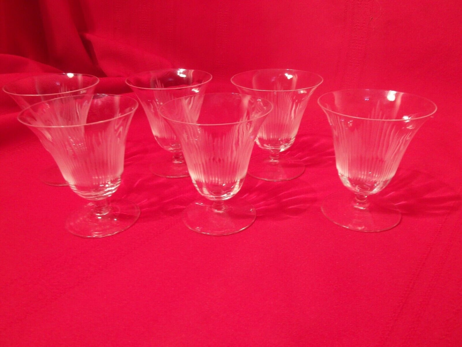 6 Vintage Etched Crystal Small Cordial or Parfait Glasses Etsy