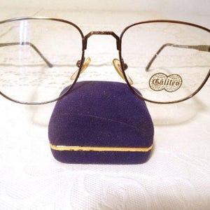 Vintage Galileo Eyeglass Frames 18K Plated Pewter Black 2290 51/16 140 Lot 727