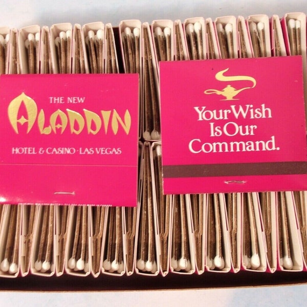 4 Vintage Casino Matchbooks Aladdin Las Vegas Advertising Fresh From Box