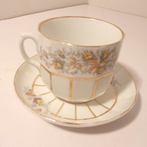 Porcelain C.T. Germany Carl Tielsch Altwasser Large Mug Cup Saucer Gold Trim