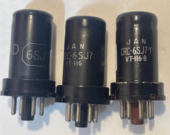 3 RCA Ken Rad JAN 6SJ7 Amplificador de electrones Tubos de vacío de radio TV-7 Probado A22