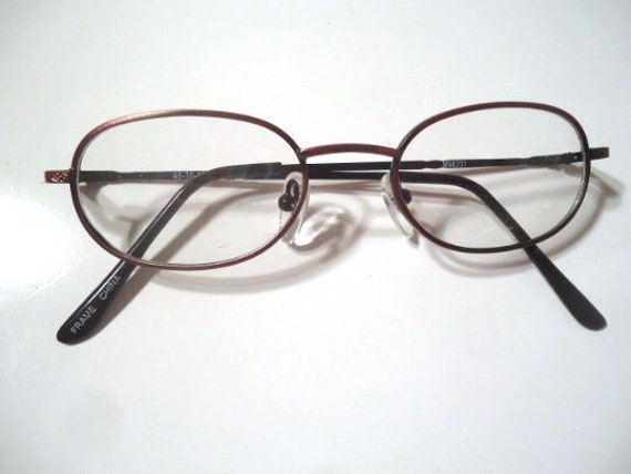 Metal Eyeglass Frames Model M98222 Antique Burgan… - image 1