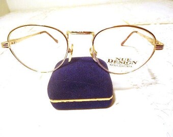 Nue Design Eyeglass Frames  Vintage 2247 Gold Tortoise 47 20 135 Lot 451