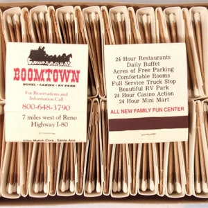 4 caixas de fósforos de cassino vintage boomtown anunciando novidades da caixa