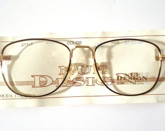 Moda Italia Nue 2290 Eyeglass Frames Gold Brown Marble 51-19 140 Lot 828
