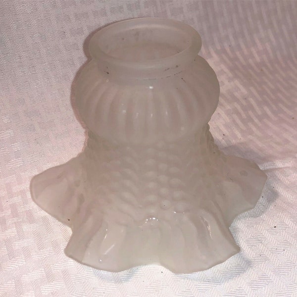 Vintage Glass Lamp Shade Frosted 1 3/4"