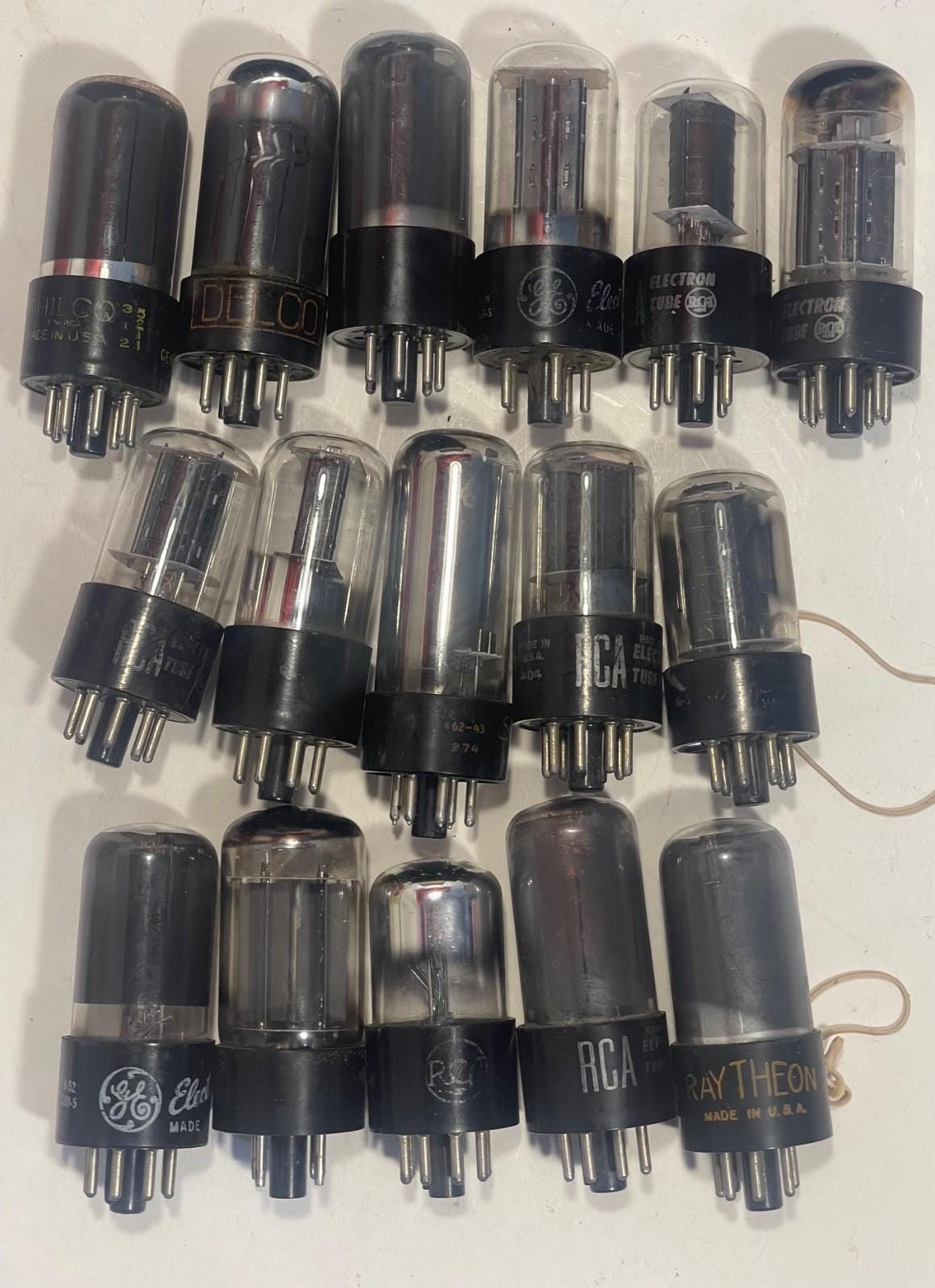 16 ビンテージ電子アンプラジオ用真空管 Raytheon 6SN7? 6SL7? A32