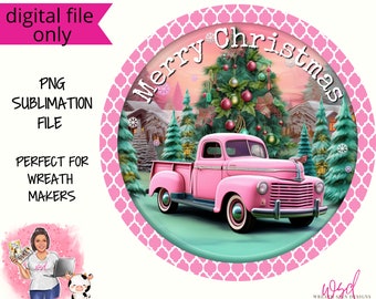 Merry Christmas Pink Christmas Nutcracker Sign Wreath Sign Digital Design PNG Download ONLY Front Door Decor Digital Sign