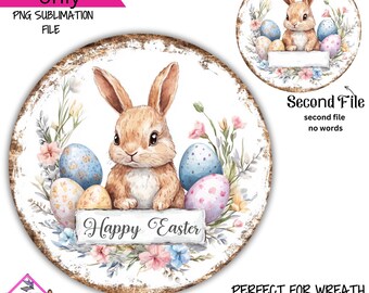 Spring Bunny PNG Easter Bunny Welcome Sign  Digital Design PNG Download ONLY Front Door Decor Digital Sign