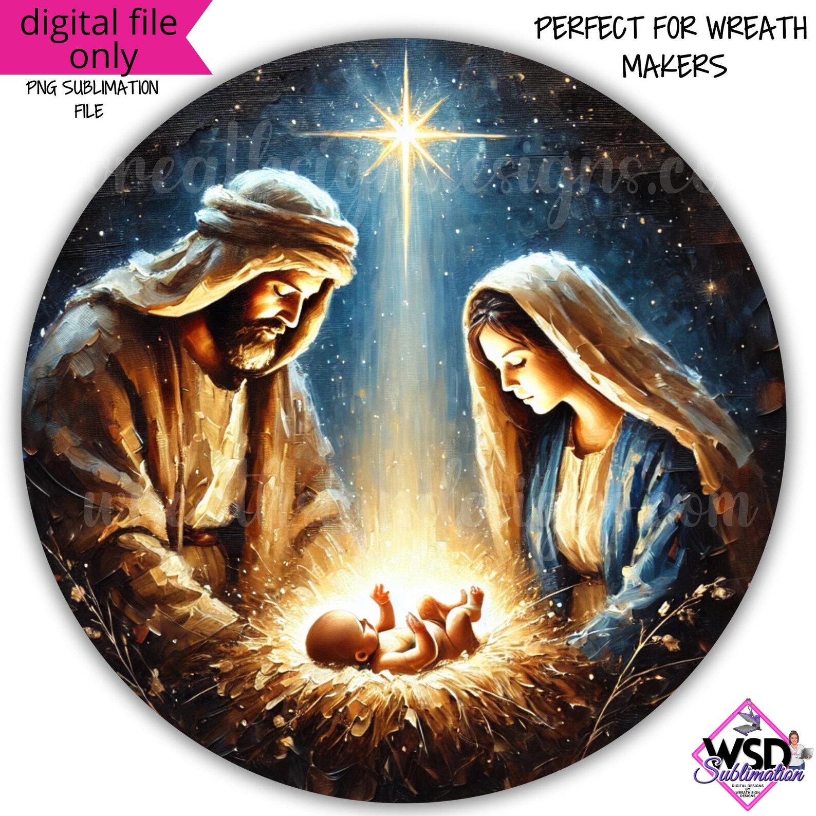 Christmas Nativity Mary Joseph and Baby Jesus Christian Christmas ...