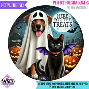 Halloween Digital Design | Black Cat and Dog Halloween Grave yard| Wreath Halloween Digital Wreath Sign Design