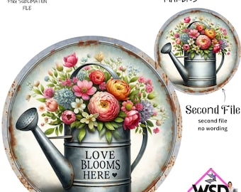 Love Blooms Here Spring Water kan digitaal ontwerp ondertekenen PNG-digitaal ontwerp PNG ALLEEN downloaden-voordeur decor