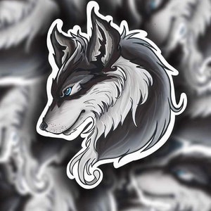 Alpha Wolf Head Sticker - werewolf sticker - vinyl sticker - wolf sticker - laptop sticker - tattoo sticker - wolf