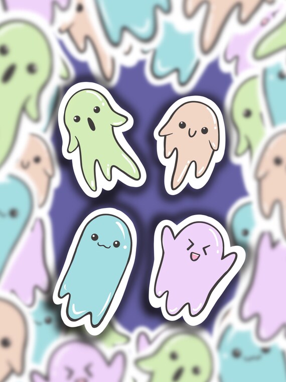 500 Stück Halloween-Geister Aufkleber - Glitzernd & Selbstklebend