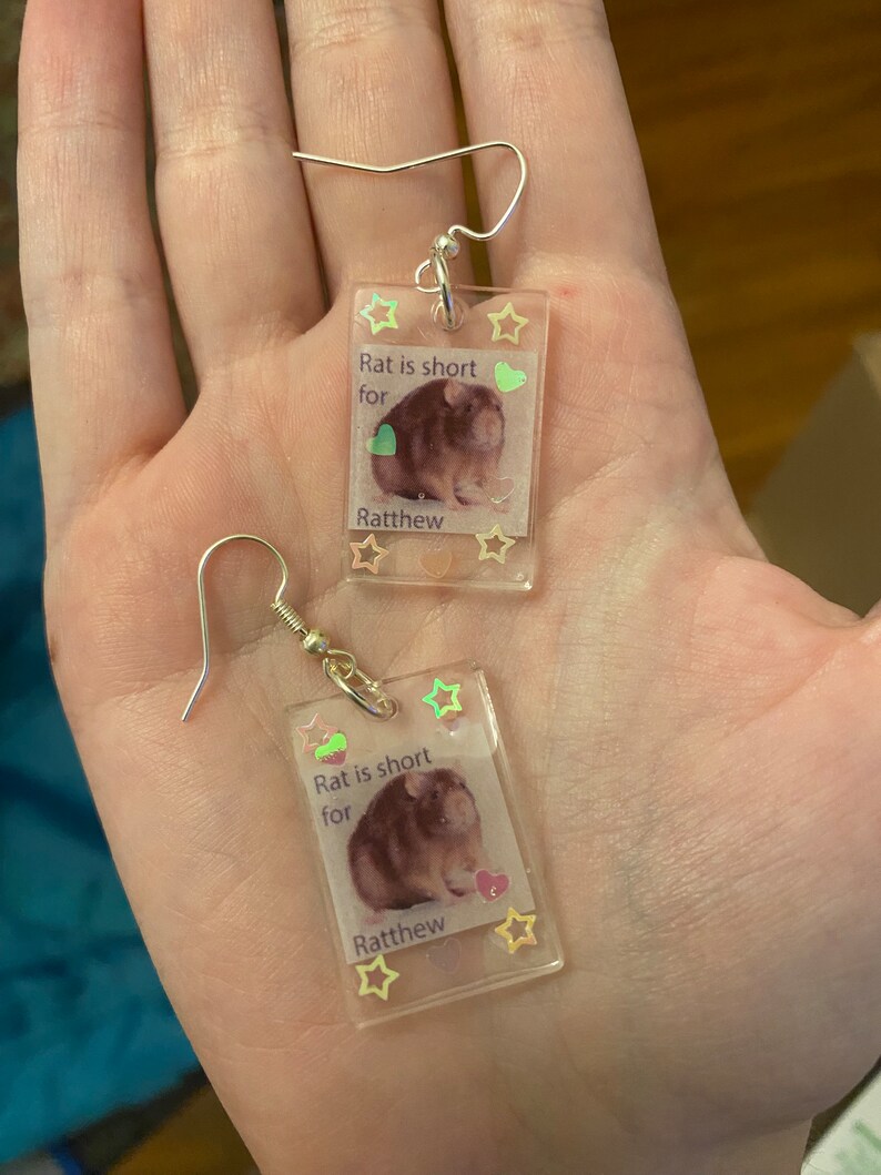 Rat is Short for Ratthew Matthew Meme Earrings Etsy