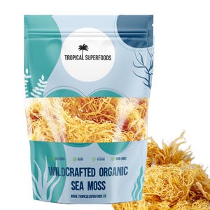 Sea Moss Ocean Harvested  Wildcrafted (gold) Sun Dried Seamoss Wildcrafted | Non GMO | Third-Party Tested  | Organic Seamoss