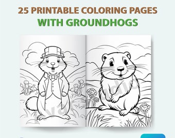 Desenhos de marmotas para colorir | 25 ilustrações para imprimir (licença comercial)