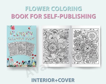 Livro de colorir de flores para imprimir | KDP Interiors, Licença Comercial (PDF)