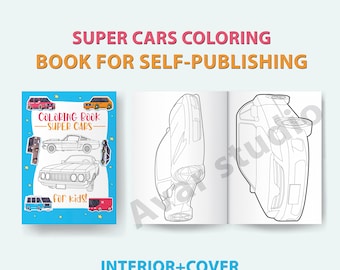 Kolorowanka Super Cars | Wnętrze KDP z okładką (PDF)