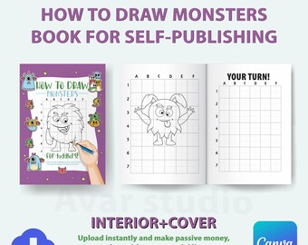 How to Draw Monsters Book | KDP Interior, Cover (Commercial License)