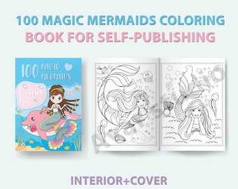 Mermaid Coloring Book | 100 Magic Illustrations, Cover Book (PDF)