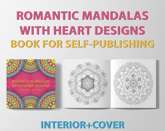 Romantic Mandala Coloring Book | Heart Designs, KDP Interior (PDF)