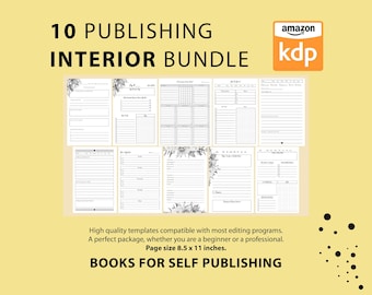 Plantillas de interiores de KDP / 10 páginas imprimibles de planificador y diario (PDF)
