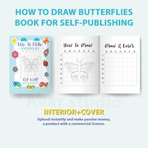 How to Draw Butterflies | Printable Activity BOOK for SELF-PUBLISHING with Commercial License - Kdp Interior and Cover Book Bonus
