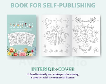 Flower Coloring Book | KDP Interior Template (PDF, AI)