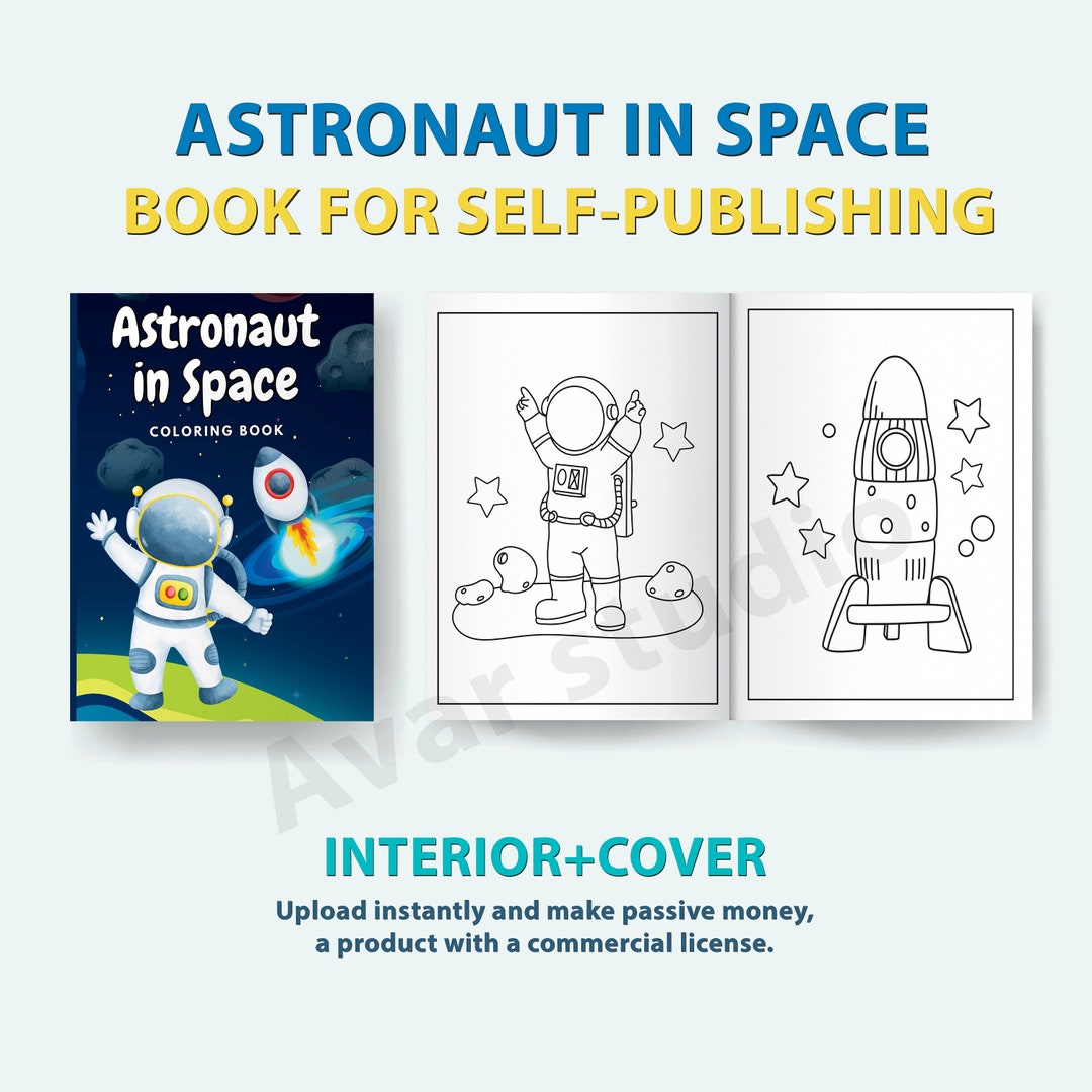 Printable Coloring Book Astronaut in Space BOOK for - Etsy