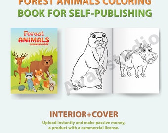 Forest Animals Coloring Book | KDP Interiors with Cover (PDF)