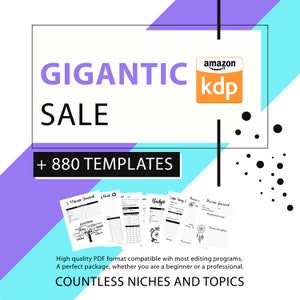 BUNDLE | KDP Interior Templates Premium - Over +880 Niches and Topics - Designs for Low Content Books - Printable Books [Gigantic Sale]