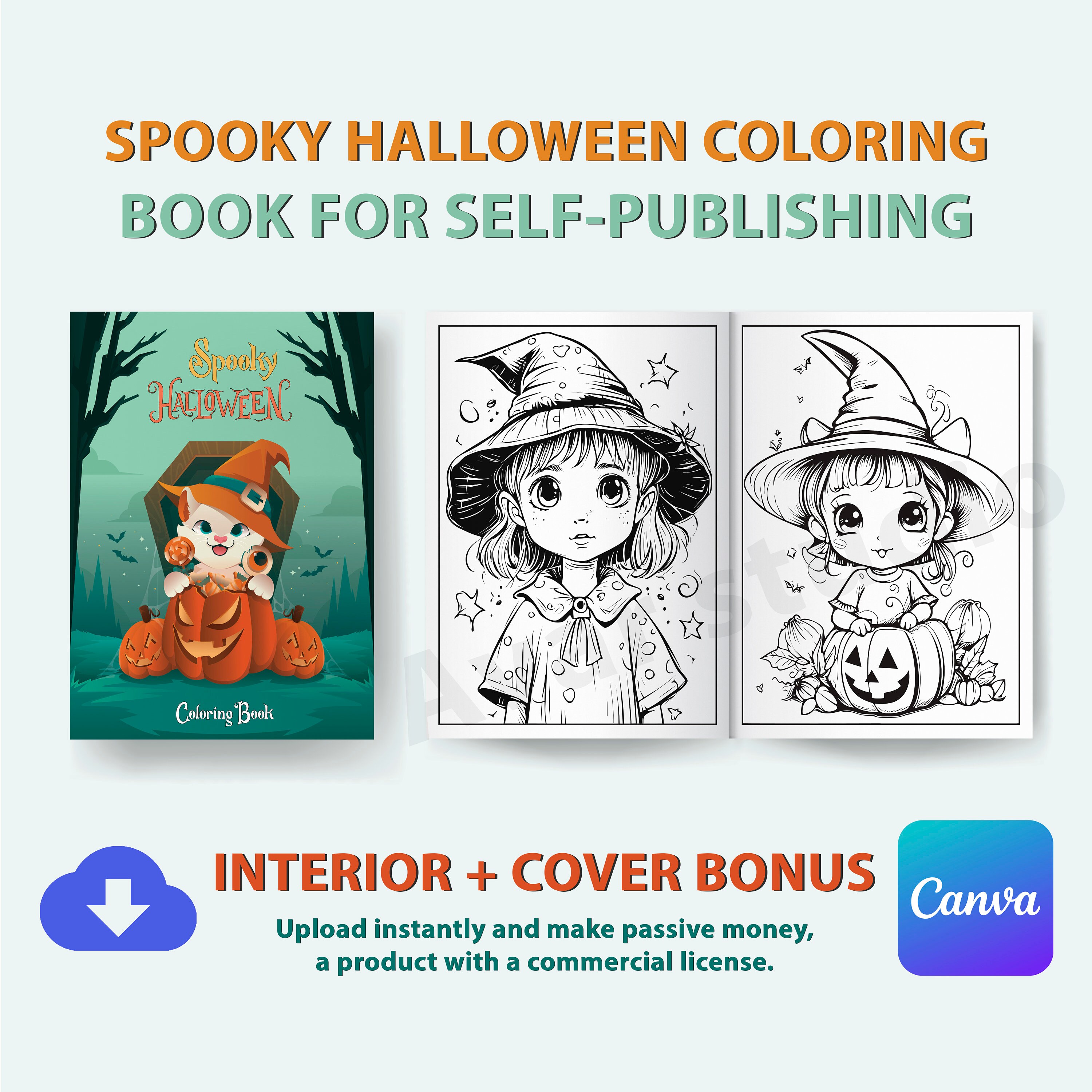 Printable Spooky Halloween Coloring Pages Book BOOK for SELF PUBLISHING