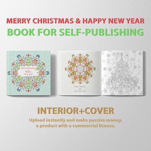 Printable Xmas Coloring Pages Book - KDP Interiors & Cover Book Gift for Self Publishing with Commercial License