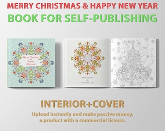Printable Xmas Coloring Pages Book - Kdp Interiors, Cover Bonus (pdf, png, ai)