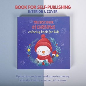 Printable Xmas Coloring Pages Book - KDP Interiors & Cover Book Gift for Self Publishing with Commercial License