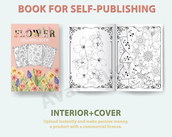 Flower Coloring Book | KDP Interior Template (PDF)