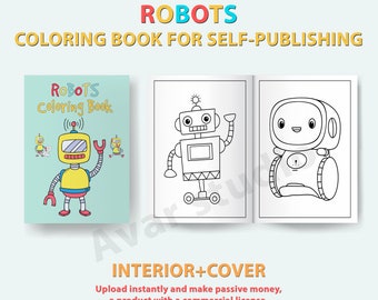 Kolorowanka z robotami – KDP Interior, licencja komercyjna (PDF)
