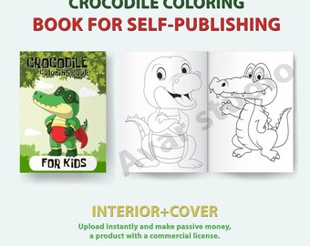 Crocodile Coloring Book | KDP Interior, Commercial License (PDF)