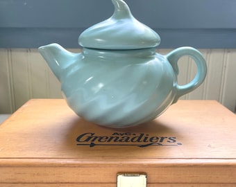 Aqua Swirl Ceramic Small Teapot Cozy Gift for Tea Lover