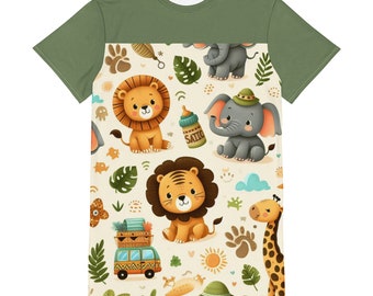 ABDL Animali da safari. Abito T-shirt con grafica