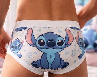 Kawaii-Slips für Erwachsene | Blaue Unterwäsche mit Alien-Motiv | Verspielter Weltraum-Stil | Bequeme Alltagskleidung