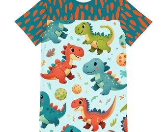 ABDL Dinosaures bleus. Robe t-shirt graphique