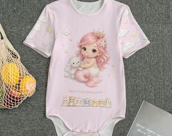 Adult bodysuits, Mermaid with her animal friends and baby bottle