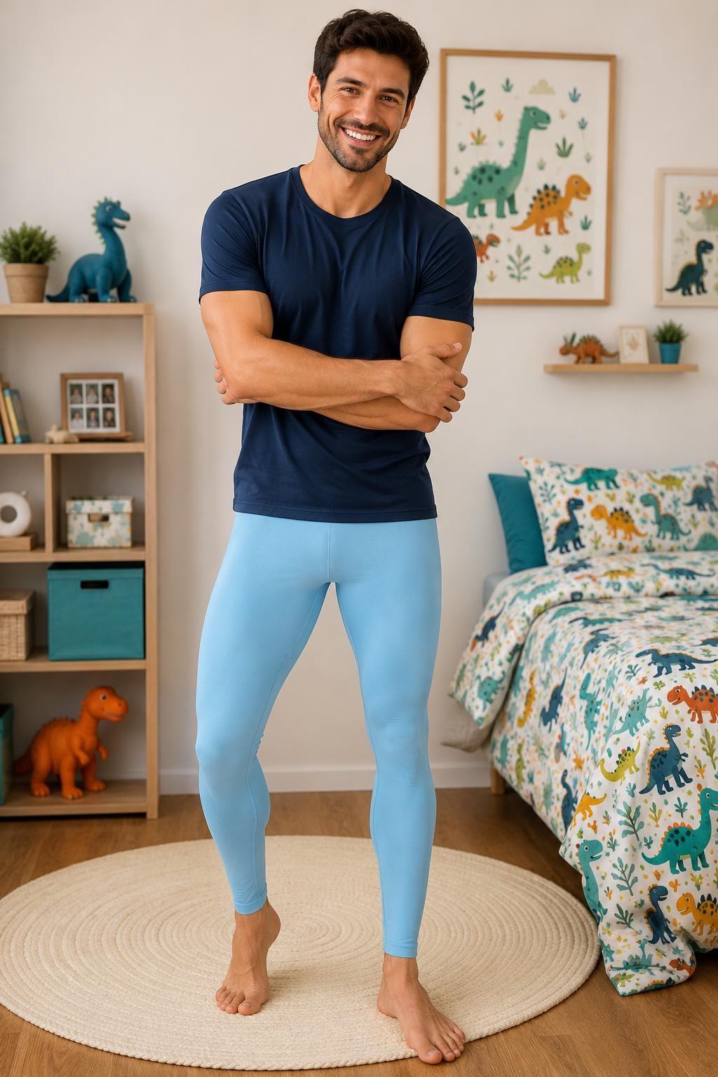 ABDL Leggings ABDL Blue for Adults Fun Kids Style Unisex Men's Tight Clothing Soft and Comfortable Microfiber